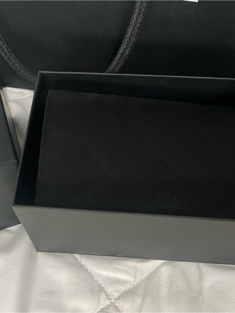 CHANEL Black Quilted Sunglasses Case